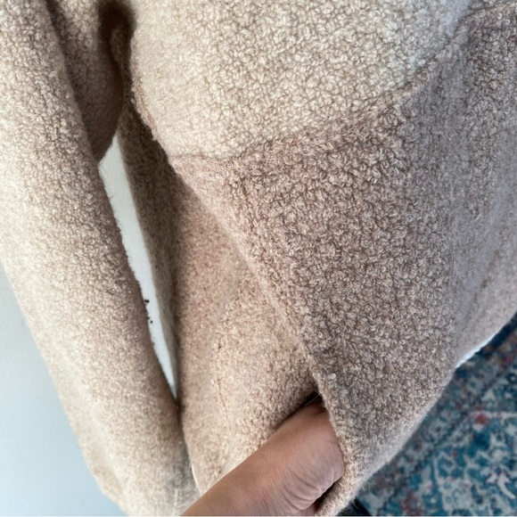 Women's Outdoor Voices MegaFleece Snap Up Hoodie Wool Blend Beige Sz S *stains - Picture 4 of 16